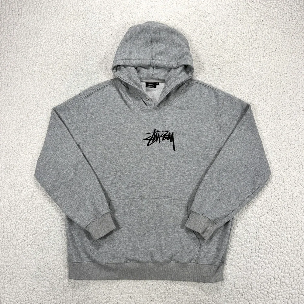 VTG Stussy Hoodie Men's XL (Fits L) Embroidered Logo USA Made Streetwear Skate